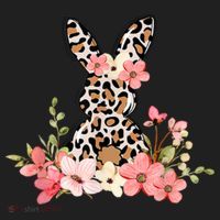Floral Cheetah Easter Bunny Beanie thumb 2