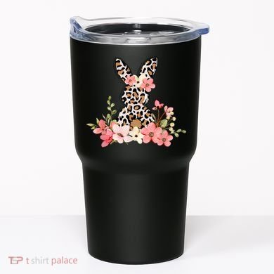 Floral Cheetah Easter Bunny Tumbler