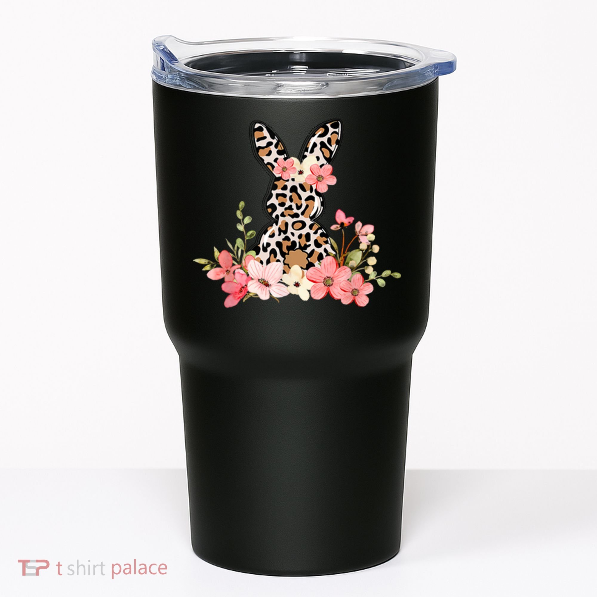 Floral Cheetah Easter Bunny Tumbler
