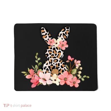 Floral Cheetah Easter Bunny Mousepad