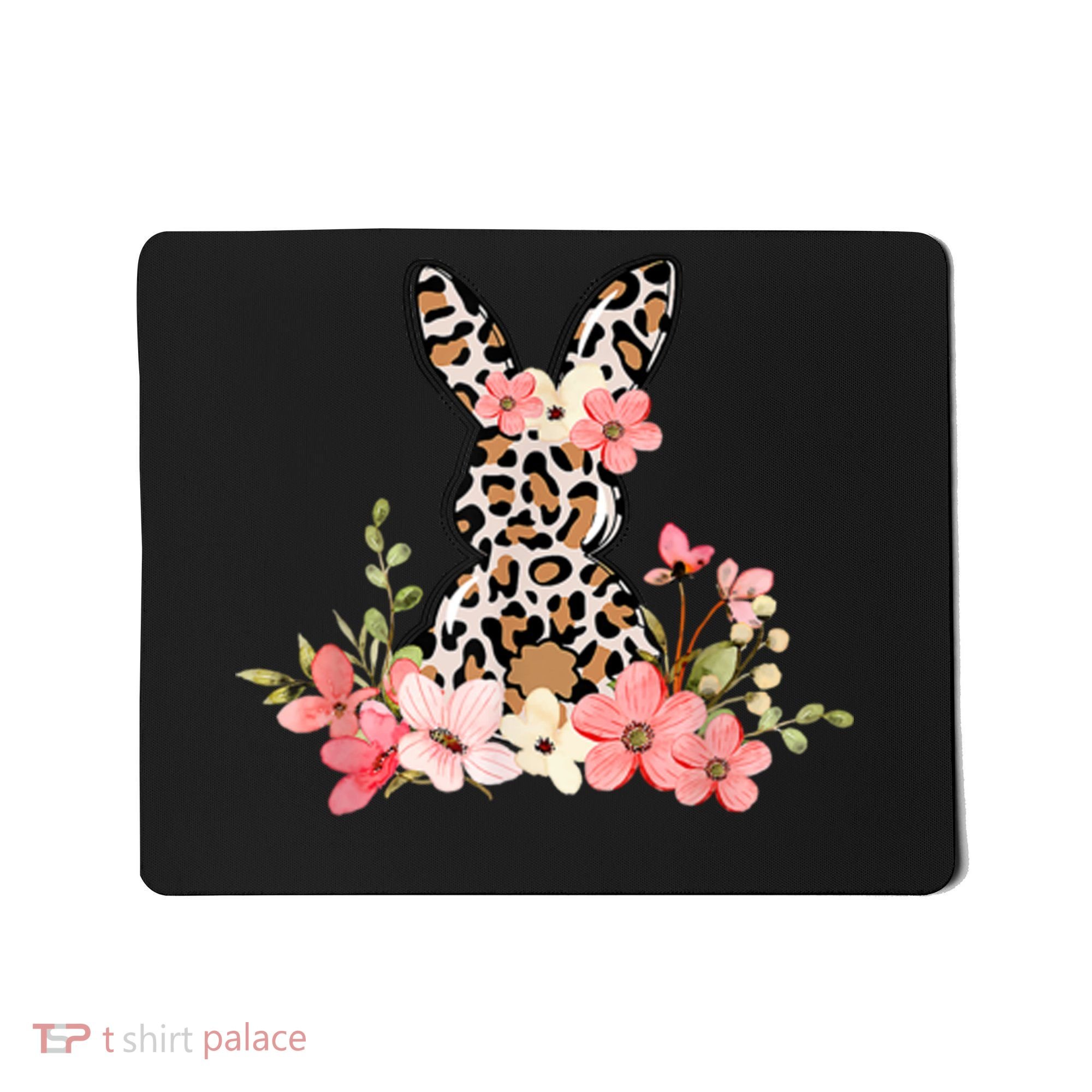 Floral Cheetah Easter Bunny Mousepad