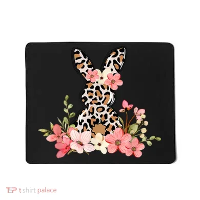 Floral Cheetah Easter Bunny Mousepad