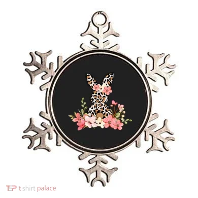 Floral Cheetah Easter Bunny Ornament