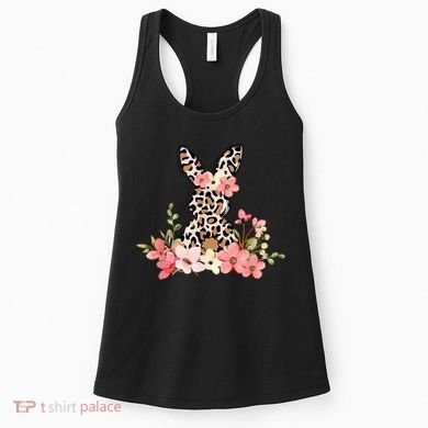 Floral Cheetah Easter Bunny Women's Tank Top