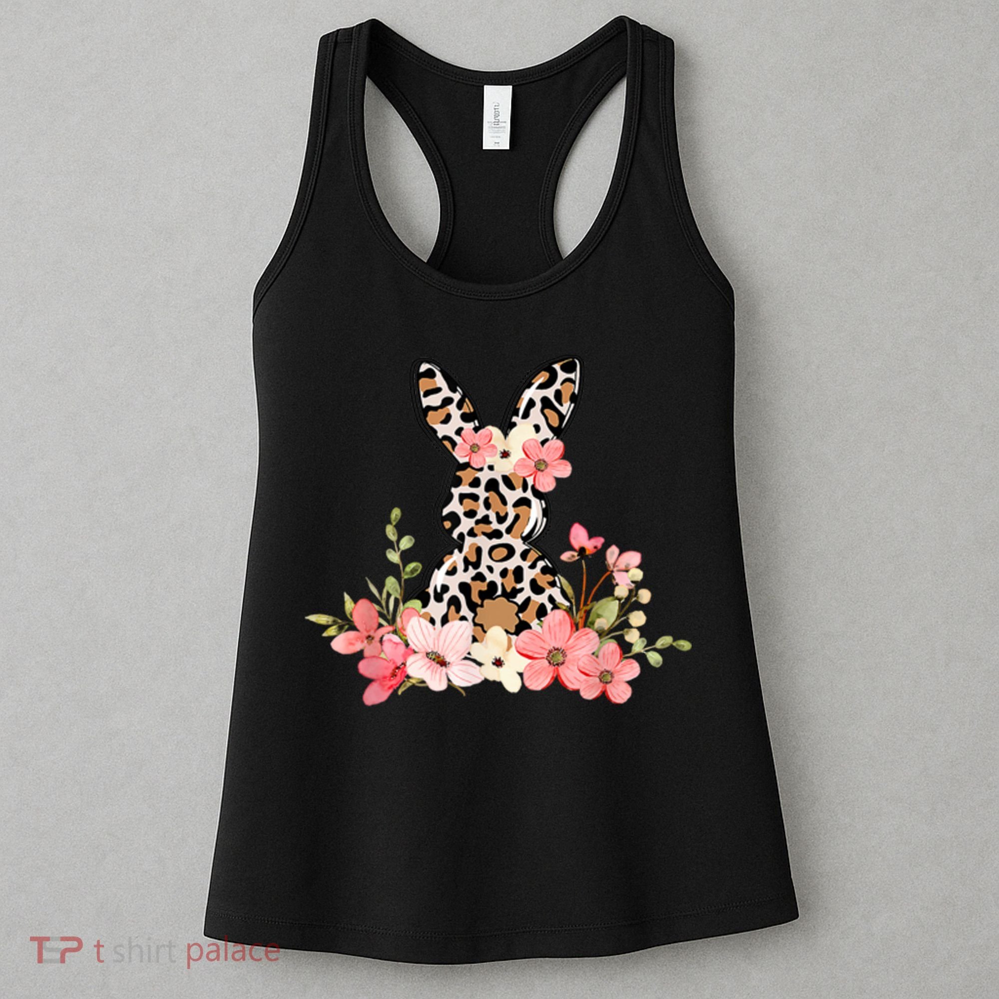 Floral Cheetah Easter Bunny Women's Tank Top