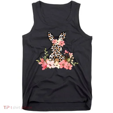 Floral Cheetah Easter Bunny Tank Top