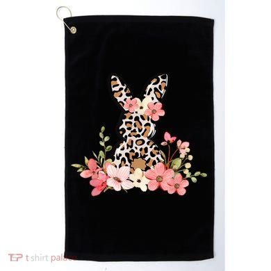 Floral Cheetah Easter Bunny Golf Towel