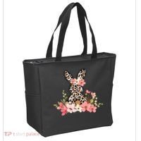 Floral Cheetah Easter Bunny Tote Bag thumb 2