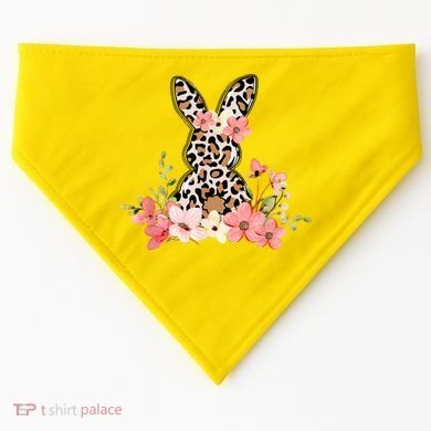 Floral Cheetah Easter Bunny USA-Made Doggie Bandana