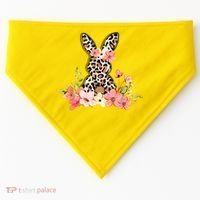 Floral Cheetah Easter Bunny USA-Made Doggie Bandana thumb 0