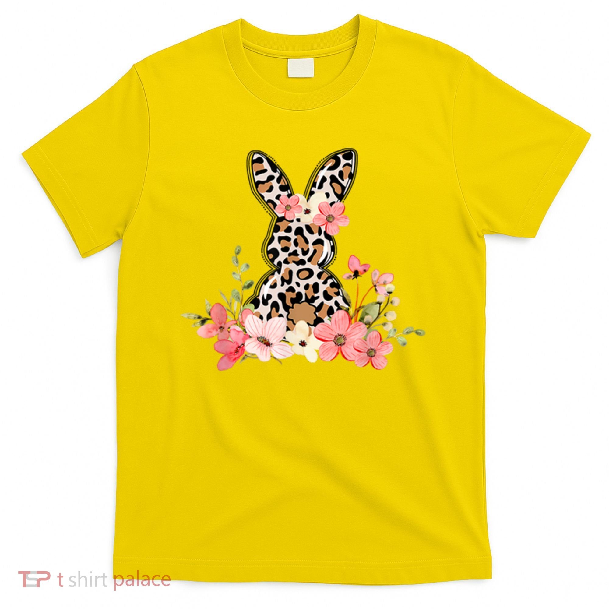 Floral Cheetah Easter Bunny T-Shirt