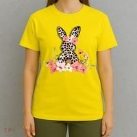 Floral Cheetah Easter Bunny T-Shirt thumb 4