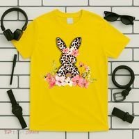 Floral Cheetah Easter Bunny T-Shirt thumb 5