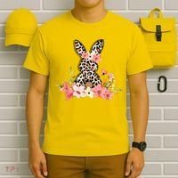 Floral Cheetah Easter Bunny T-Shirt thumb 6