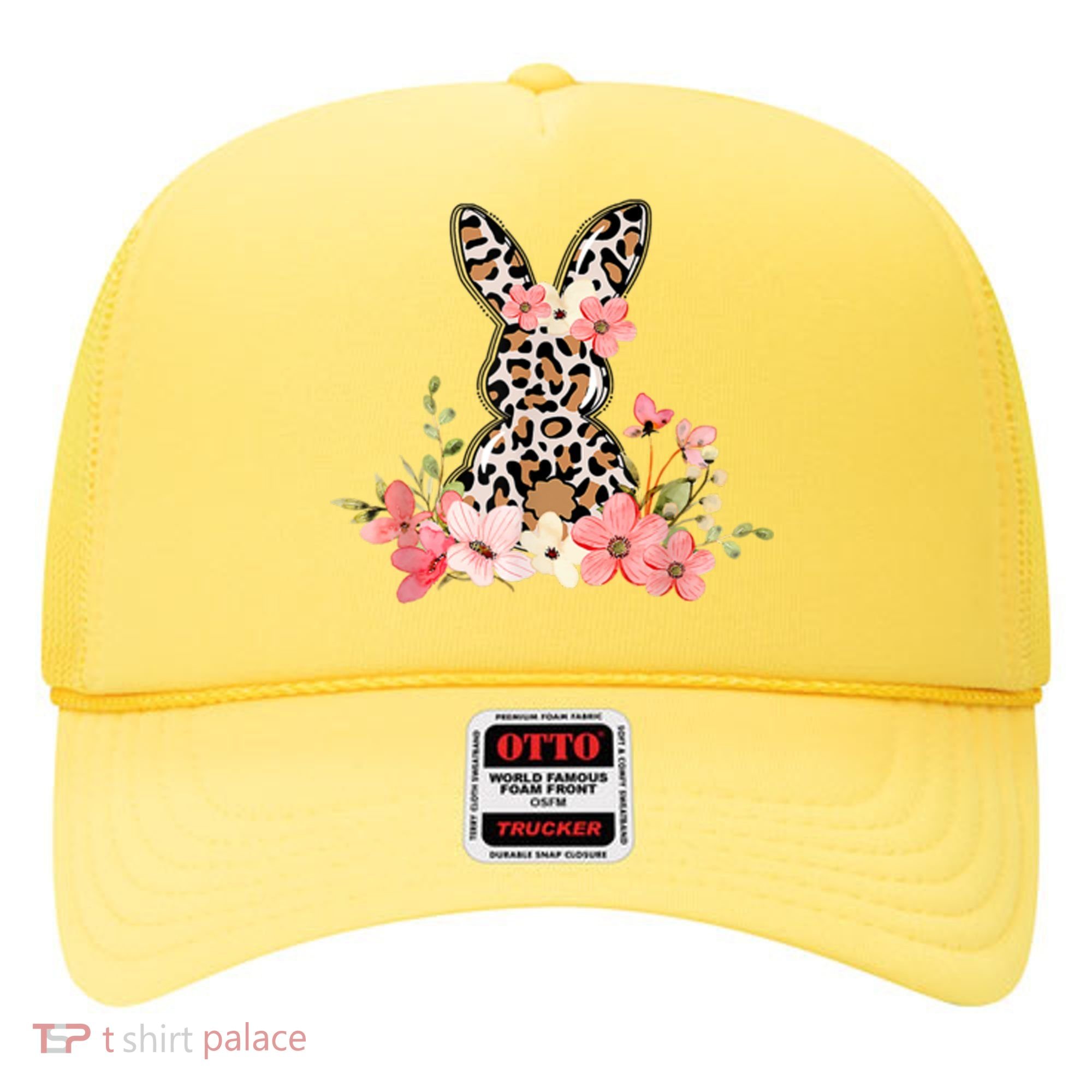 Floral Cheetah Easter Bunny Hat