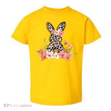 Floral Cheetah Easter Bunny Toddler T-Shirt