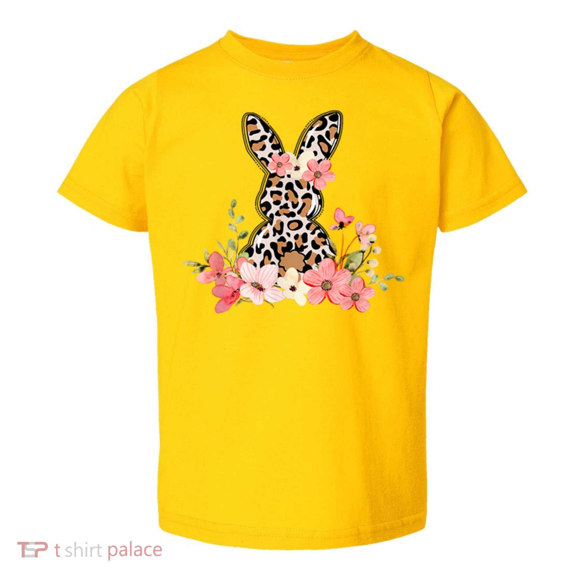 Floral Cheetah Easter Bunny Toddler T-Shirt