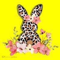 Floral Cheetah Easter Bunny Toddler T-Shirt thumb 2