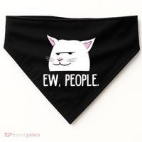 Funny Cat Ew People Love Cats Gift USA-Made Doggie Bandana thumb 0