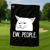 Funny Cat Ew People Love Cats Gift Golf Towel thumb 1