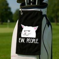 Funny Cat Ew People Love Cats Gift Golf Towel thumb 2