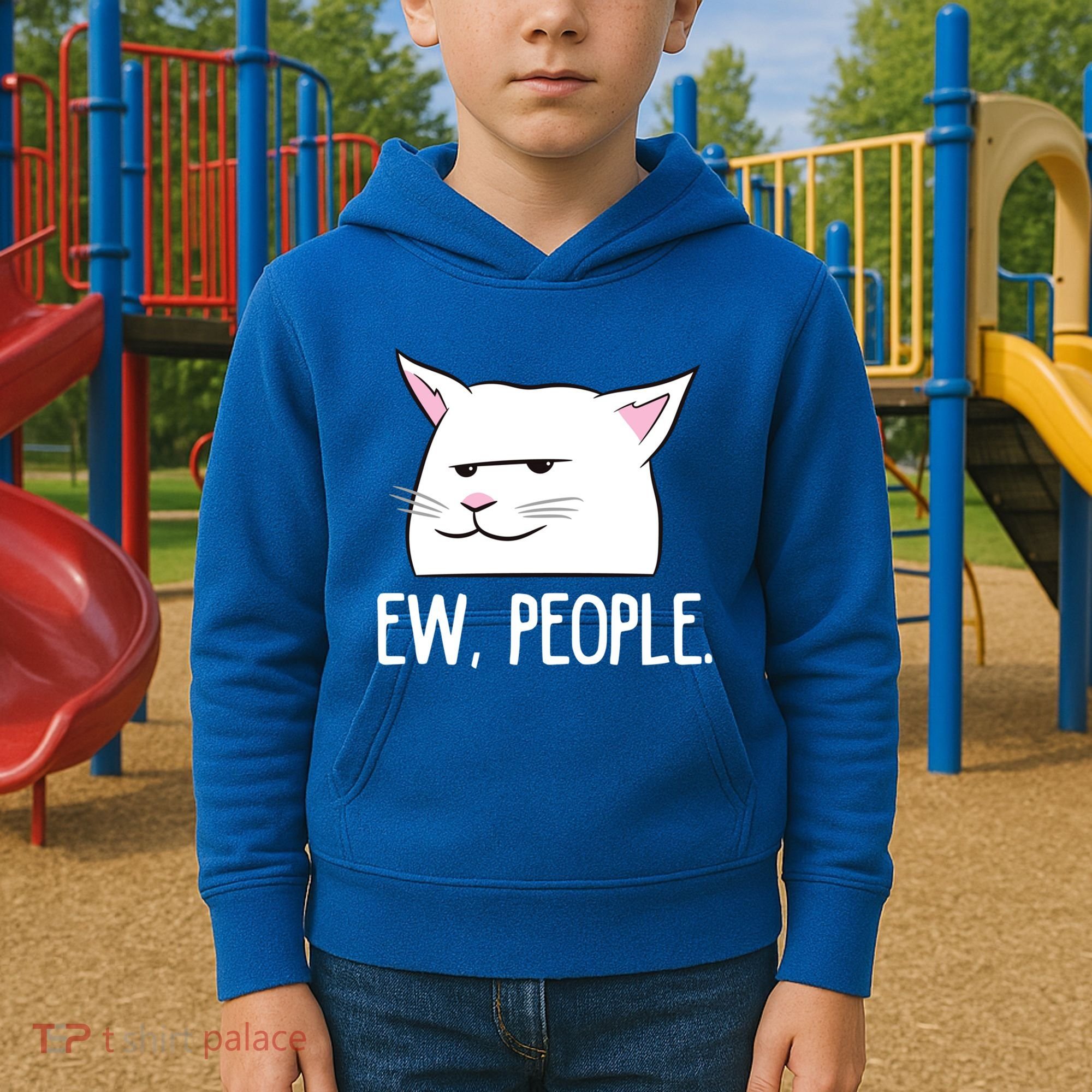 Funny Cat Ew People Love Cats Gift Kids Hoodie