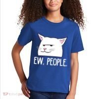 Funny Cat Ew People Love Cats Gift Kids T-Shirt thumb 2