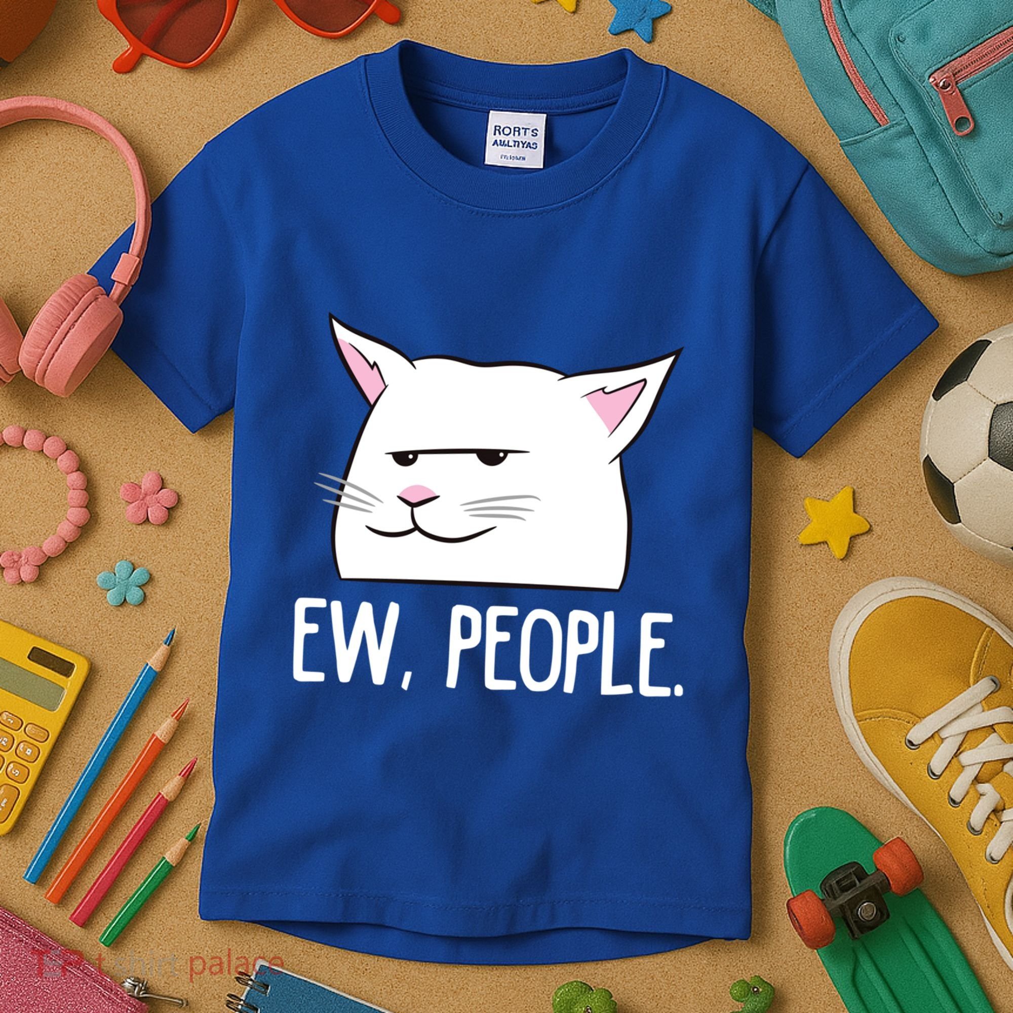 Funny Cat Ew People Love Cats Gift Kids T-Shirt