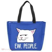 Funny Cat Ew People Love Cats Gift Tote Bag thumb 0