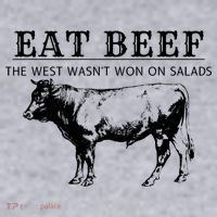 Funny Cow Eat Beef the West Wasn't Won on Salads Farm Cattle Women's Sweatshirt thumb 2