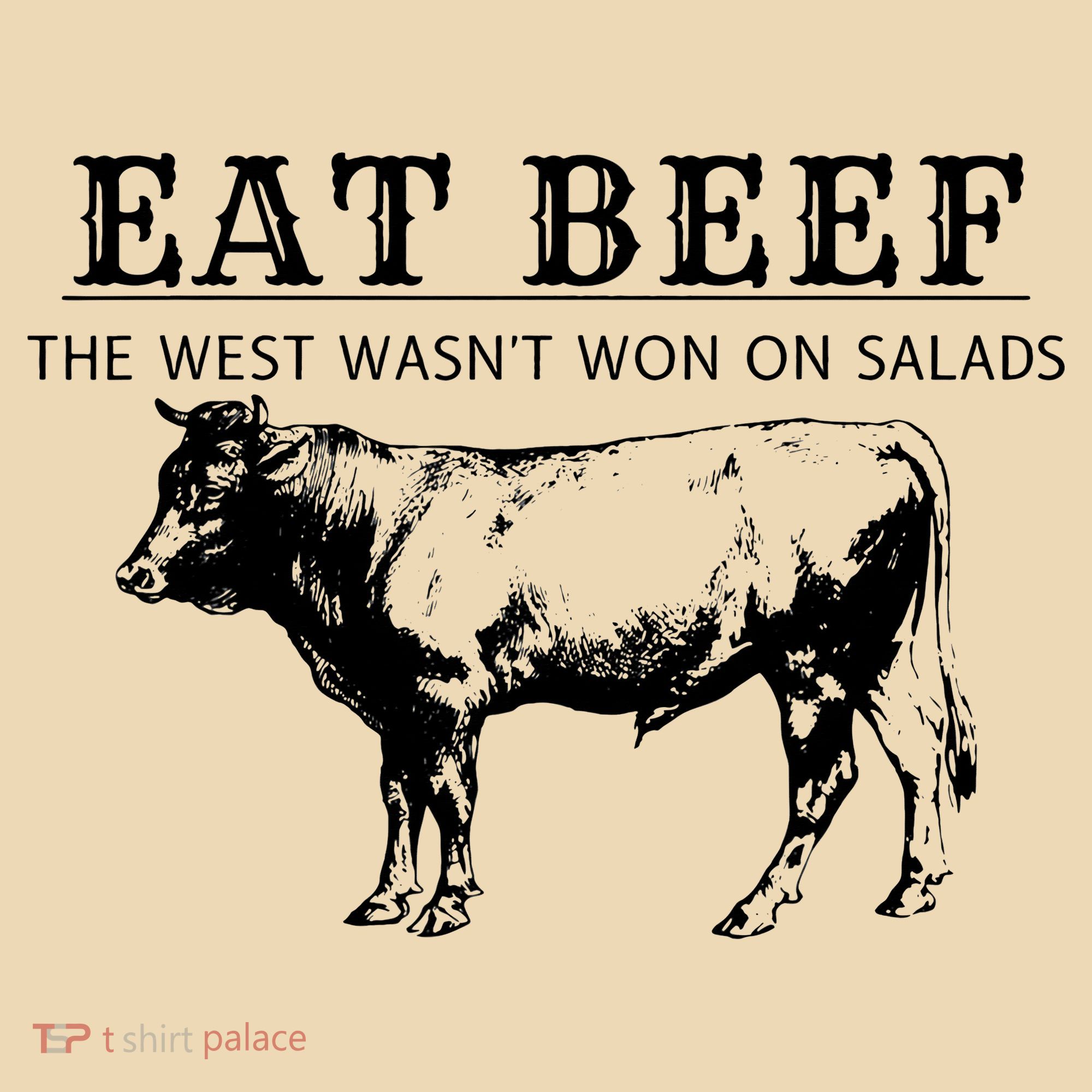 Funny Cow Eat Beef the West Wasn't Won on Salads Farm Cattle Tote Bag
