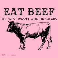 Funny Cow Eat Beef the West Wasn't Won on Salads Farm Cattle Coaster thumb 2