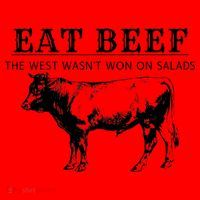 Funny Cow Eat Beef the West Wasn't Won on Salads Farm Cattle Santa Hat thumb 1