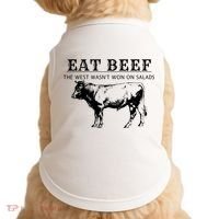 Funny Cow Eat Beef the West Wasn't Won on Salads Farm Cattle Doggie Tank thumb 0