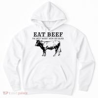 Funny Cow Eat Beef the West Wasn't Won on Salads Farm Cattle Hoodie thumb 0