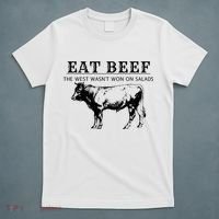Funny Cow Eat Beef the West Wasn't Won on Salads Farm Cattle T-Shirt thumb 5