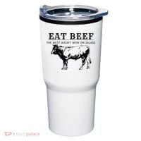 Funny Cow Eat Beef the West Wasn't Won on Salads Farm Cattle Tumbler thumb 0
