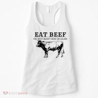 Funny Cow Eat Beef the West Wasn't Won on Salads Farm Cattle Women's Tank Top thumb 0