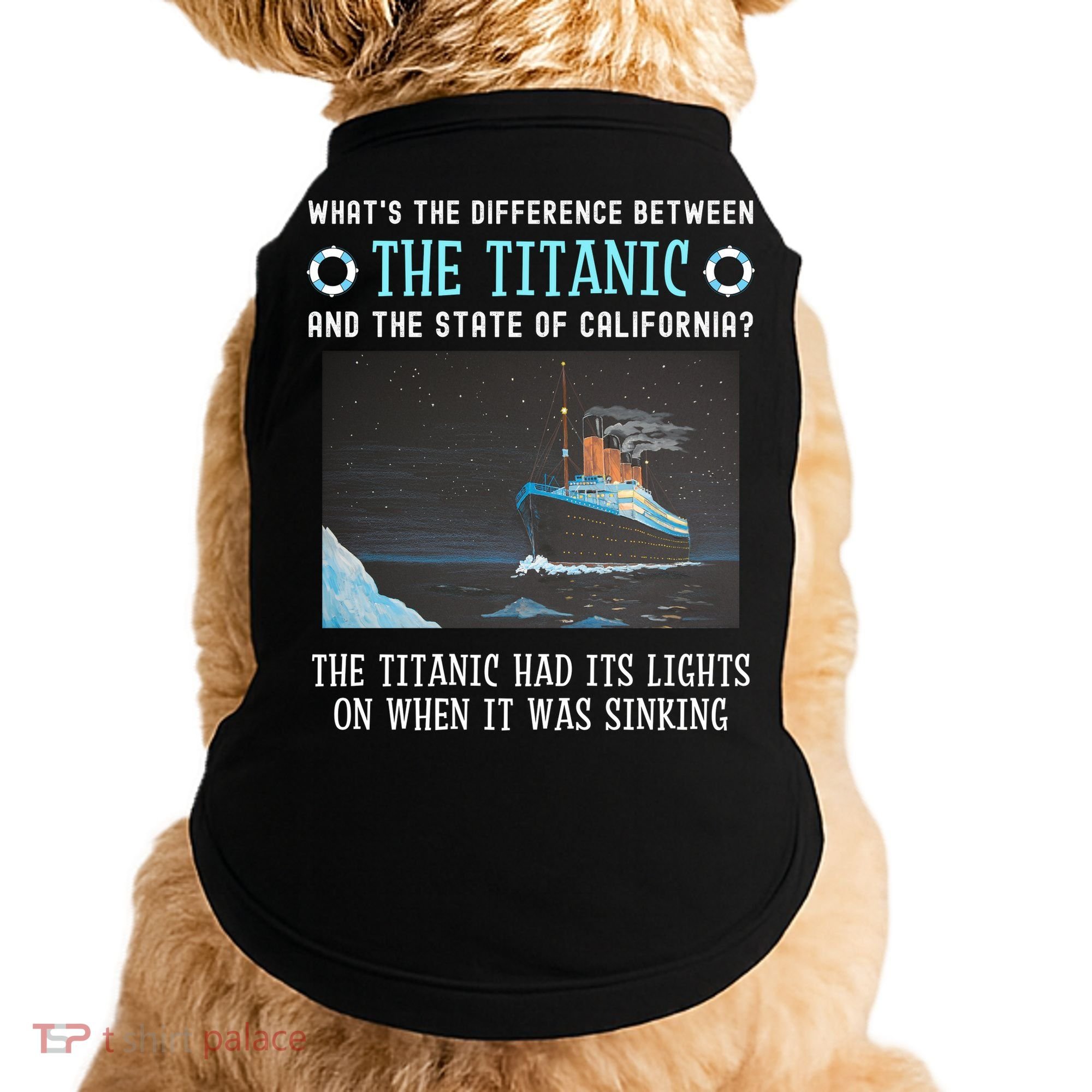 Funny California Energy Crisis Titanic Conservative Doggie Tank