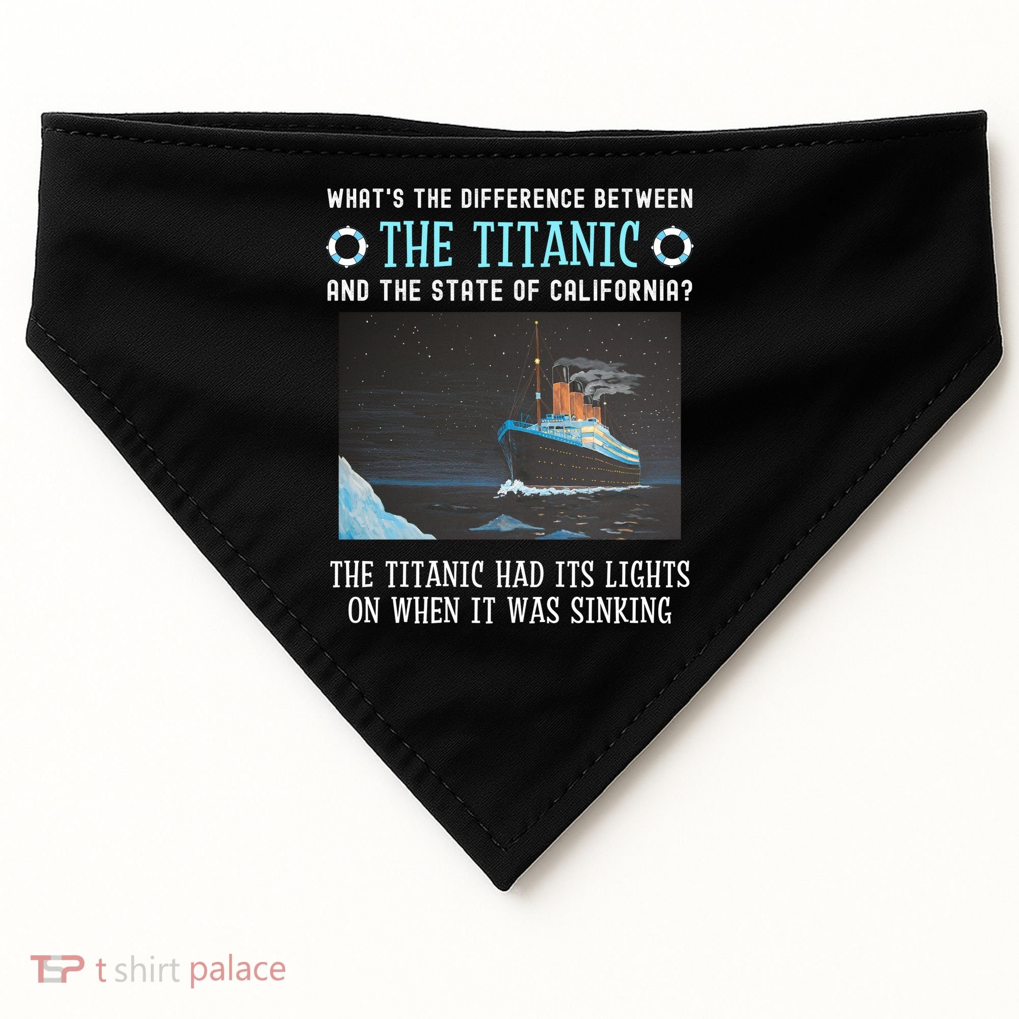 Funny California Energy Crisis Titanic Conservative USA-Made Doggie Bandana