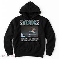 Funny California Energy Crisis Titanic Conservative Hoodie thumb 0