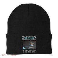 Funny California Energy Crisis Titanic Conservative Beanie thumb 0