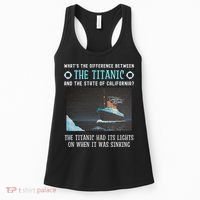 Funny California Energy Crisis Titanic Conservative Women's Tank Top thumb 0