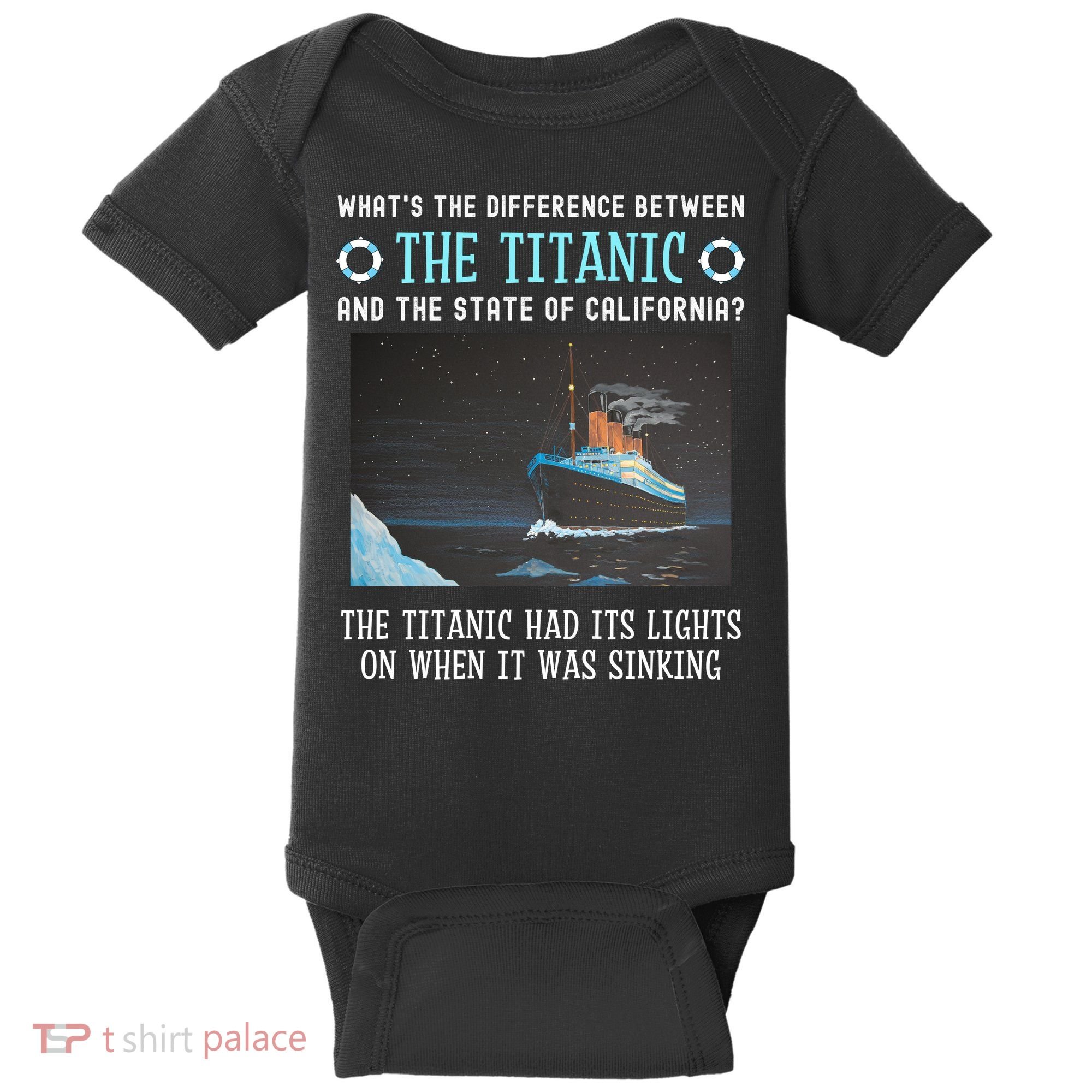 Funny California Energy Crisis Titanic Conservative Baby Bodysuit