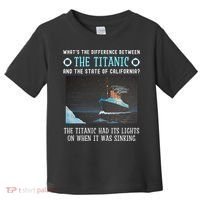 Funny California Energy Crisis Titanic Conservative Toddler T-Shirt thumb 0