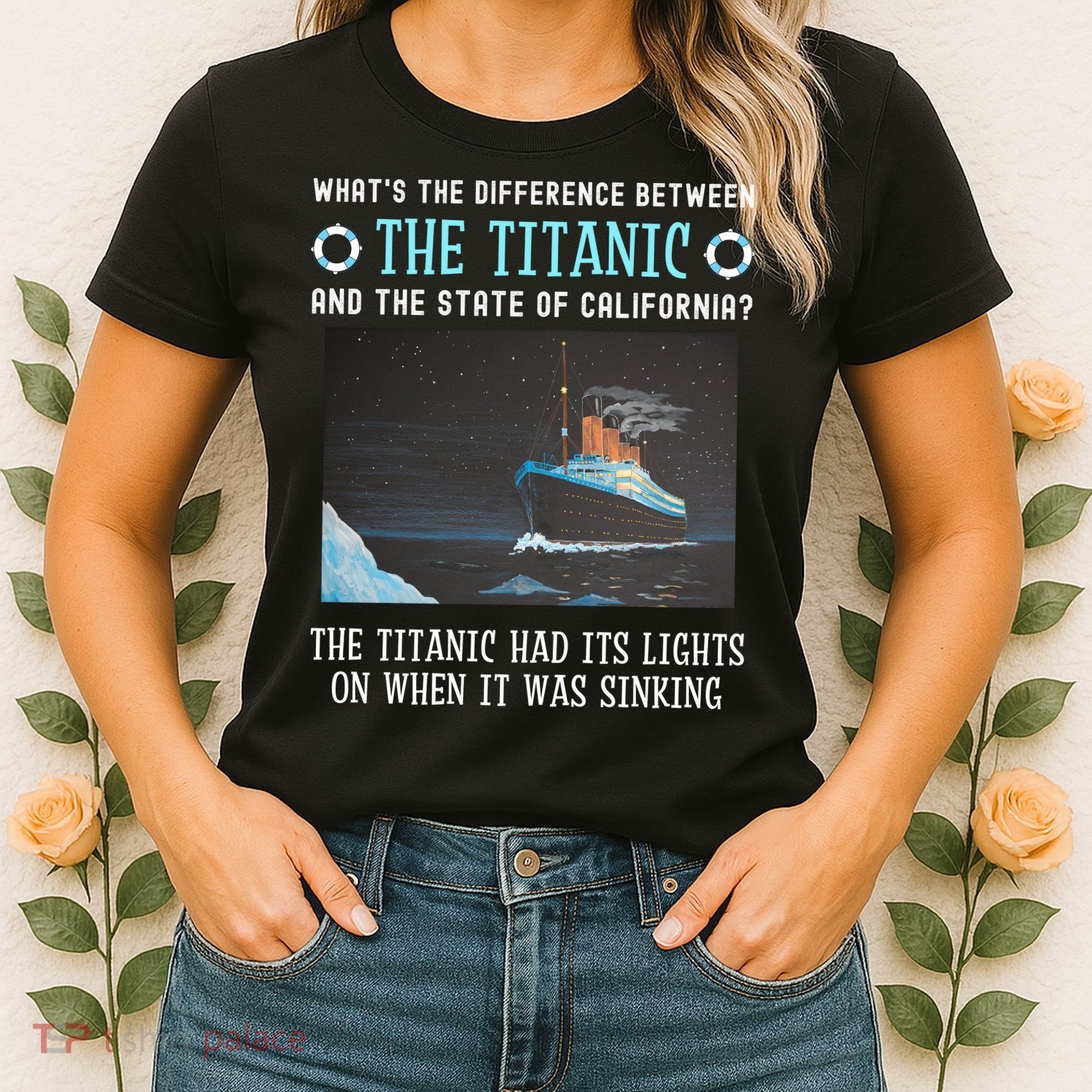 Funny California Energy Crisis Titanic Conservative Women's T-Shirt