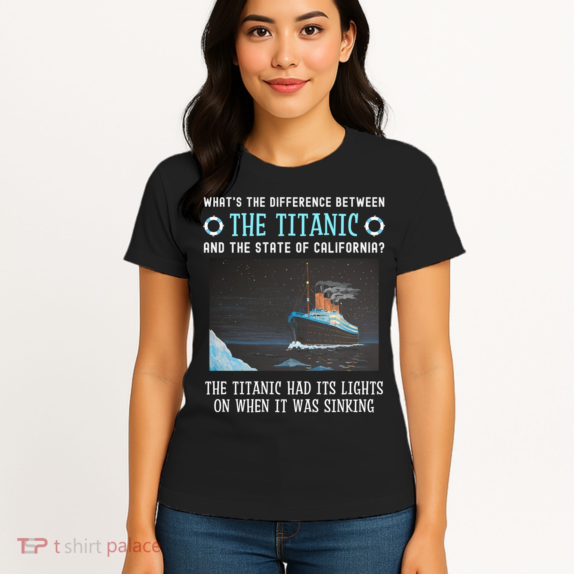 Funny California Energy Crisis Titanic Conservative Women's T-Shirt