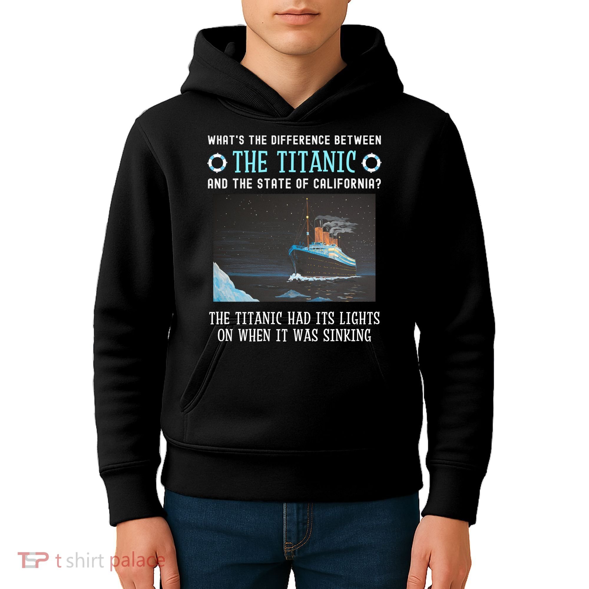 Funny California Energy Crisis Titanic Conservative Kids Hoodie
