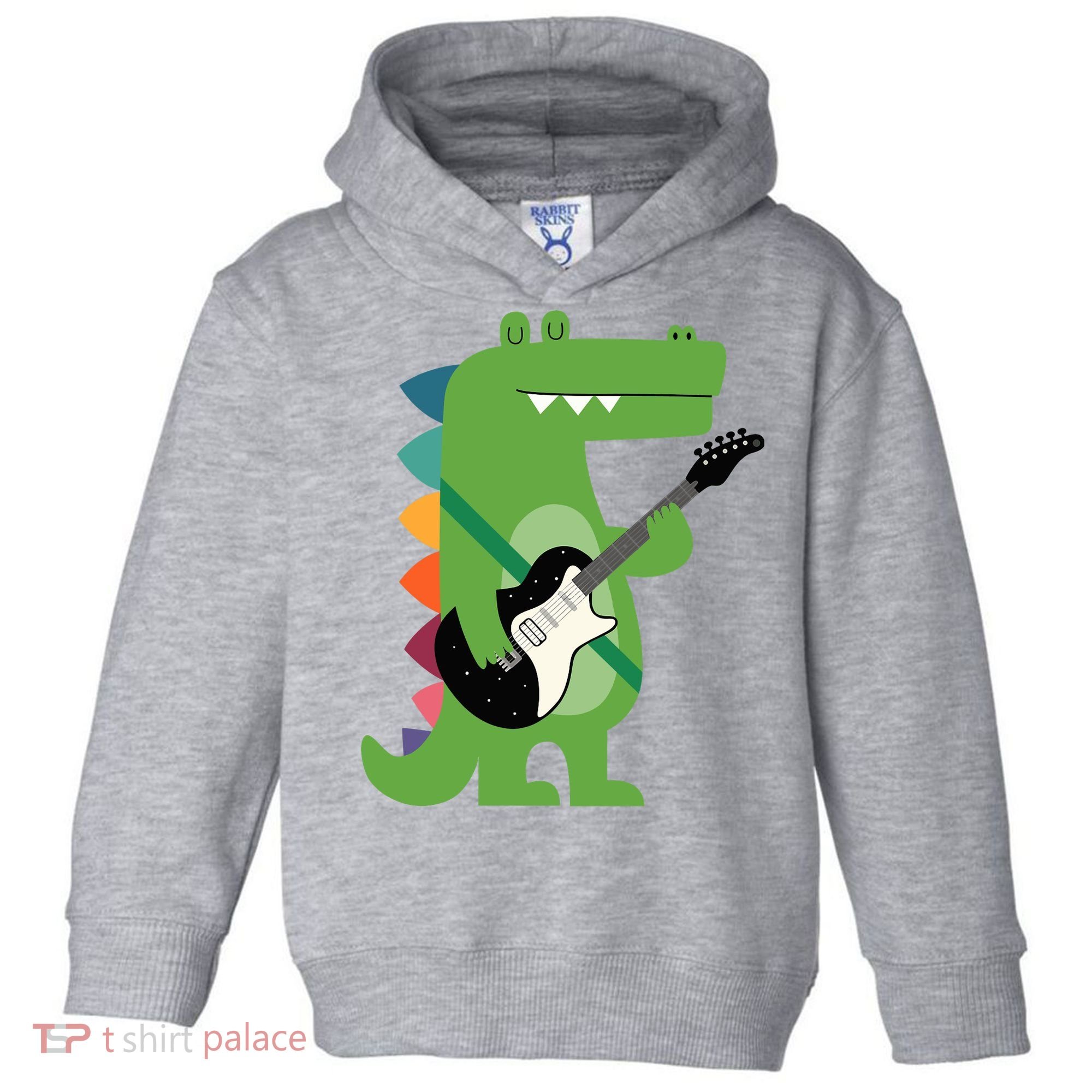 Funny Crocodile Electric Guitar Crocorock Guitarist Musician Premium Toddler Hoodie