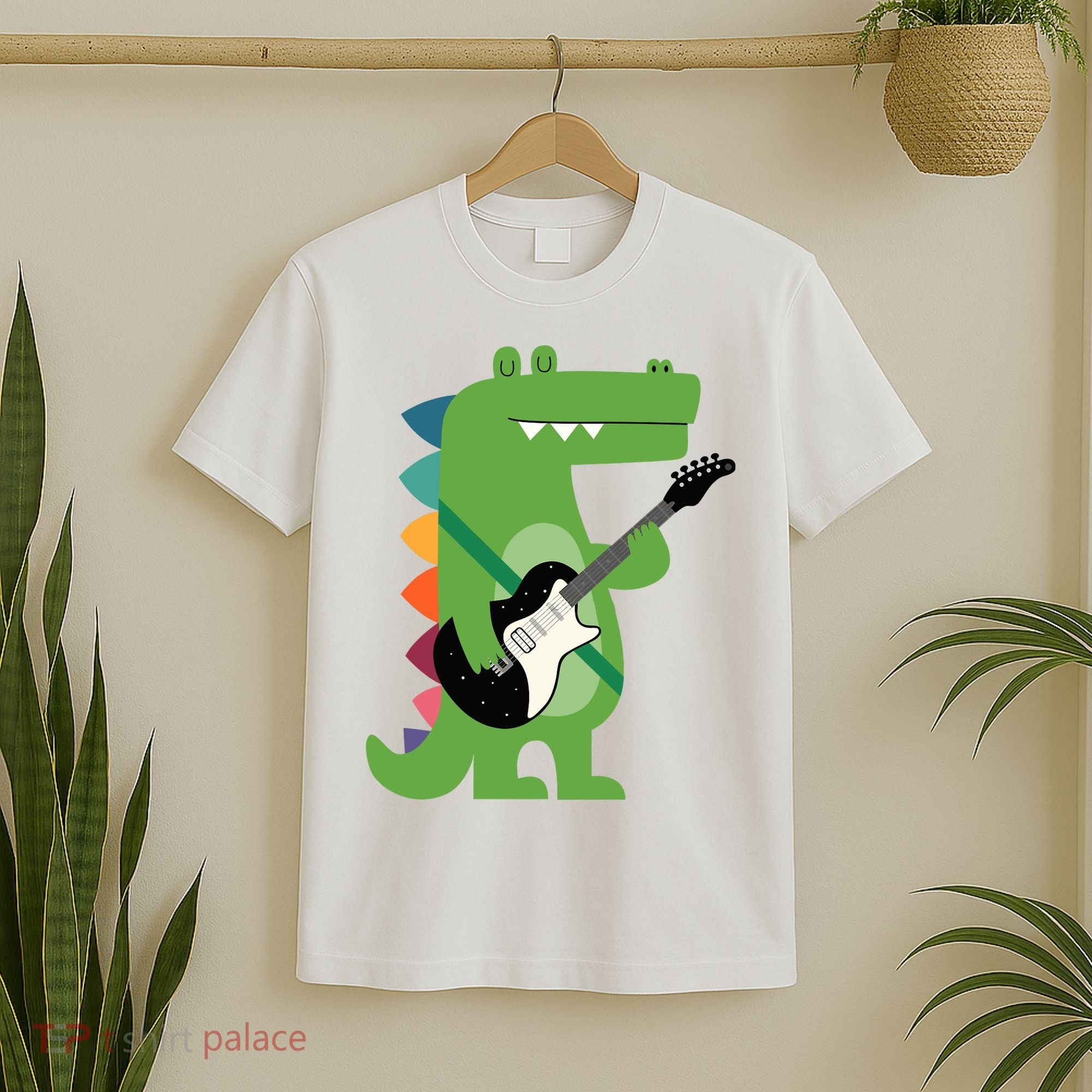 Funny Crocodile Electric Guitar Crocorock Guitarist Musician Premium T-Shirt